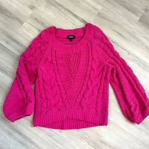 Express Chunky Knit Off the Shoulder Sweater